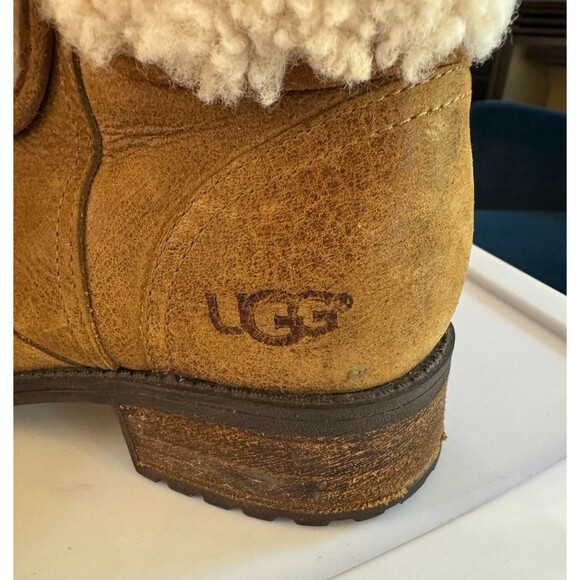 Ugg Blayre II Women Short Brown Boots US 7.5 Leather Wool Water Resistant Warm - Picture 4 of 13